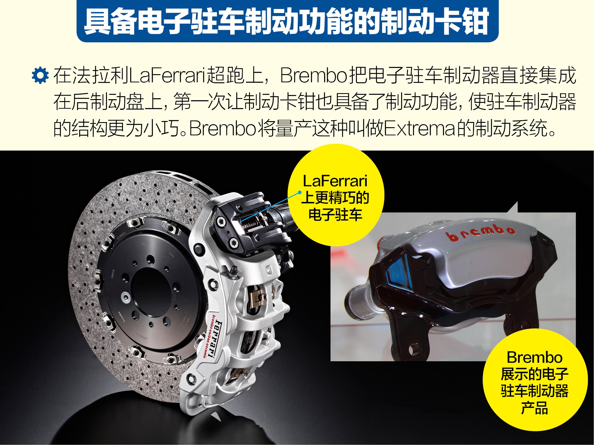 制动卡钳以及后轮电子驻车制动器,而制动盘则是brembo为法高清图片