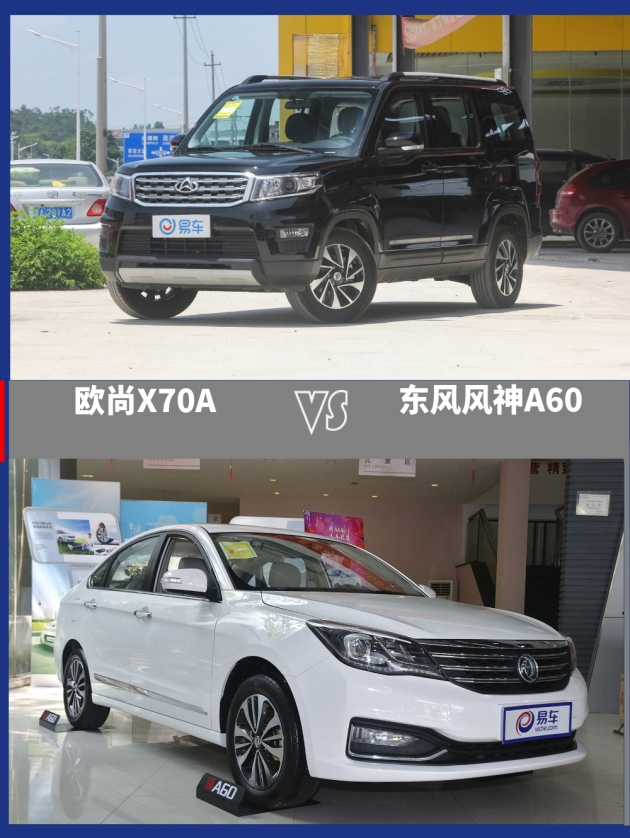 欧尚x70a vs 东风风神a60 这两款中国品牌车型谁更强?