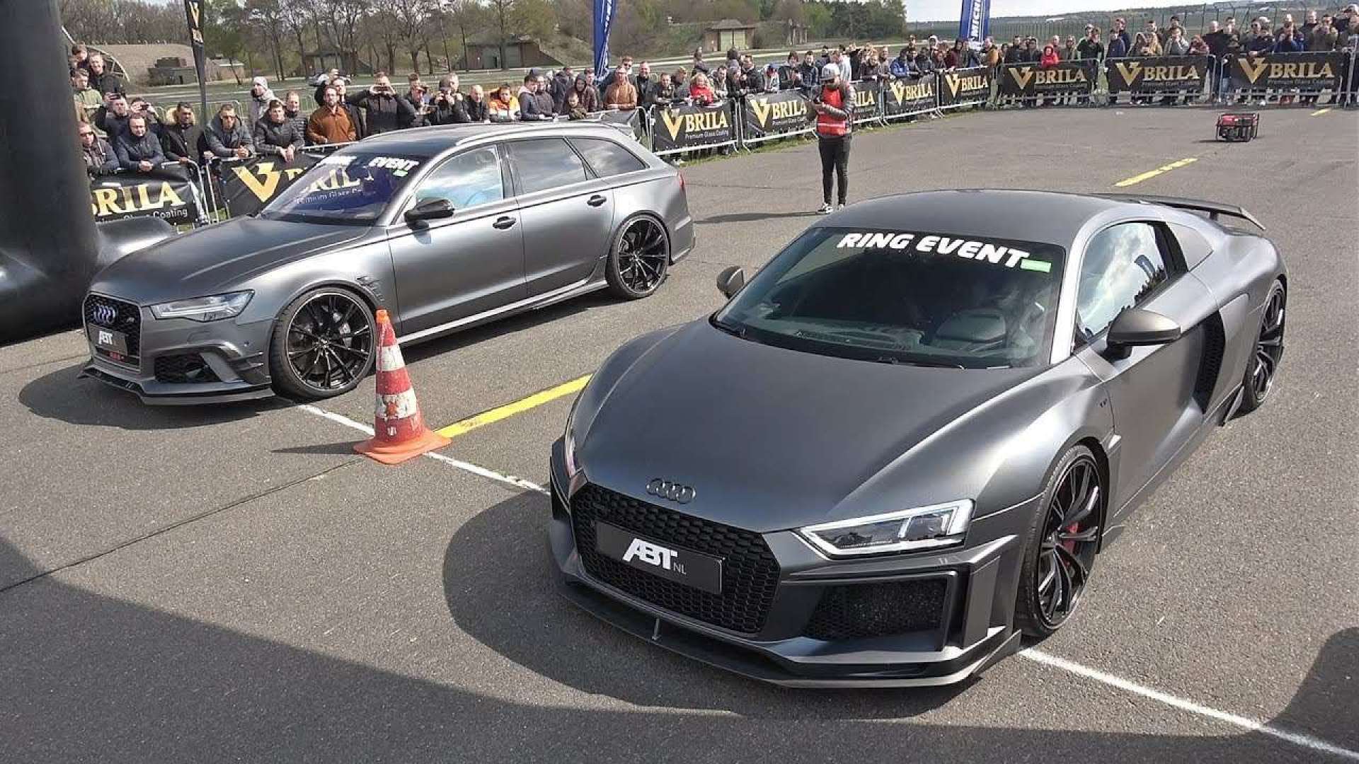 奥迪r8v10与奥迪rs6谁更厉害比一下就明白了结局有点尴尬