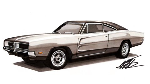 快速手绘道奇charger