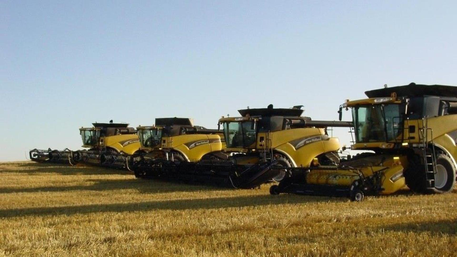 看上去超级爽的重型农业机械收割的场面!